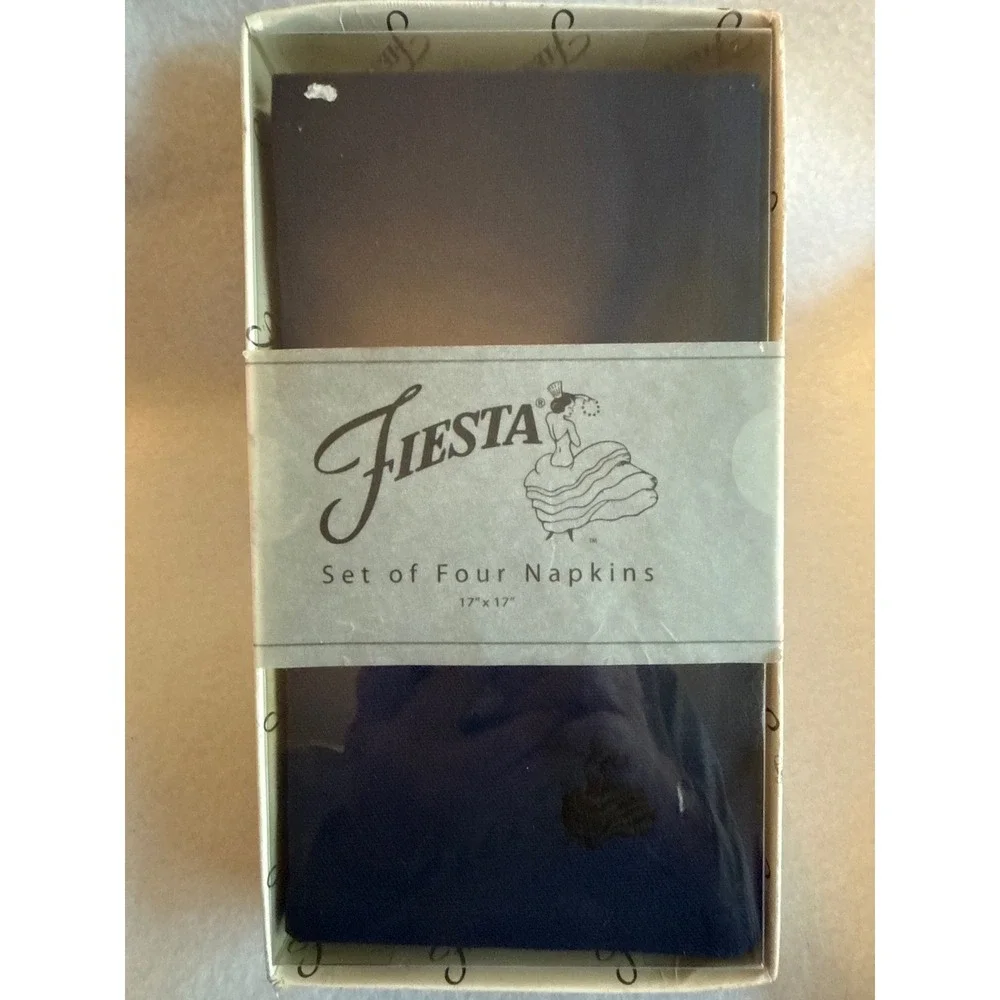 Fiesta Set of 4 Reversible Placemats & Set of 4 Matching Napkins NOS‎ Cobalt